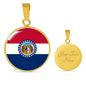 Missouri State Flag Necklace Stainless Steel or 18k Gold Circle Pendant 18-22" - Express Your Love Gifts