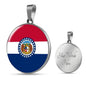 Missouri State Flag Necklace Stainless Steel or 18k Gold Circle Pendant 18-22" - Express Your Love Gifts