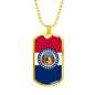 Missouri State Flag Necklace Stainless Steel or 18k Gold Dog Tag 24" Chain - Express Your Love Gifts