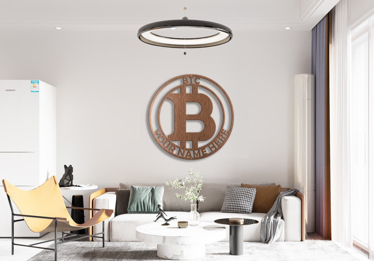 Bitcoin Steel Sign Laser Cut Powder Coated Home & Office Metal Wall Decor Multiple Sizes & Colors-Express Your Love Gifts