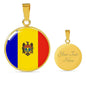Moldova Flag Necklace Moldova Flag Stainless Steel or 18k Gold 18-22" - Express Your Love Gifts
