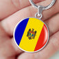 Moldova Flag Necklace Moldova Flag Stainless Steel or 18k Gold 18-22" - Express Your Love Gifts