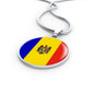 Moldova Flag Necklace Moldova Flag Stainless Steel or 18k Gold 18-22" - Express Your Love Gifts