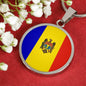 Moldova Flag Necklace Moldova Flag Stainless Steel or 18k Gold 18-22" - Express Your Love Gifts