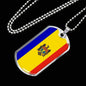 Moldova Flag Necklace Moldova Flag Stainless Steel or 18k Gold Dog Tag 24" - Express Your Love Gifts
