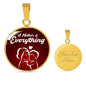 Mom A Mother Is Everything Circle Necklace Stainless Steel or 18k Gold 18-22"-Express Your Love Gifts