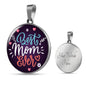 Mom Circle Necklace Stainless Steel or 18k Gold 18-22" - Express Your Love Gifts