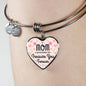 Mom I Promise To Treasure You Forever Heart Bangle Stainless Steel or 18k Gold 18-22" - Express Your Love Gifts