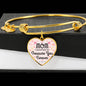 Mom I Promise To Treasure You Forever Heart Bangle Stainless Steel or 18k Gold 18-22" - Express Your Love Gifts