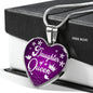 Mom Message Daughter Of A Queen Mother Daughter Heart Pendant Stainless Steel or 18k Gold Heart Pendant 18-22"''-Express Your Love Gifts