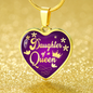 Mom Message Daughter Of A Queen Mother Daughter Heart Pendant Stainless Steel or 18k Gold Heart Pendant 18-22"''-Express Your Love Gifts