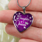 Mom Message Daughter Of A Queen Mother Daughter Heart Pendant Stainless Steel or 18k Gold Heart Pendant 18-22"''-Express Your Love Gifts