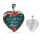 Mom Message You'Re The Best Necklace Stainless Steel or 18k Gold Heart Pendant 18-22" - Express Your Love Gifts