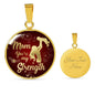 Mom Necklace Gift Mom You'Re My Strength Stainless Steel Circle Pendant 18k Gold 18-22" - Express Your Love Gifts