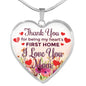 Mom Thank You Stainless Steel or 18k Gold Heart Necklace 18-22" - Express Your Love Gifts