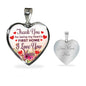 Mom Thank You Stainless Steel or 18k Gold Heart Necklace 18-22" - Express Your Love Gifts