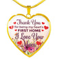 Mom Thank You Stainless Steel or 18k Gold Heart Necklace 18-22" - Express Your Love Gifts
