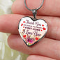 Mom Thank You Stainless Steel or 18k Gold Heart Necklace 18-22" - Express Your Love Gifts