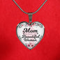 Mom You Are A Beautiful Woman Necklace Stainless Steel or 18k Gold Heart Pendant 18-22" - Express Your Love Gifts