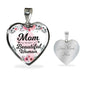 Mom You Are A Beautiful Woman Necklace Stainless Steel or 18k Gold Heart Pendant 18-22" - Express Your Love Gifts