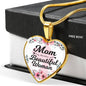 Mom You Are A Beautiful Woman Necklace Stainless Steel or 18k Gold Heart Pendant 18-22" - Express Your Love Gifts