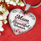 Mom You Are A Beautiful Woman Necklace Stainless Steel or 18k Gold Heart Pendant 18-22" - Express Your Love Gifts