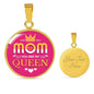 Mom You Are My Queen Circle Necklace Stainless Steel or 18k Gold 18-22"-Express Your Love Gifts
