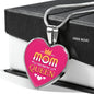 Mom You Are My Queen Heart Pendant Stainless Steel or 18k Gold Heart Pendant 18-22"-Express Your Love Gifts