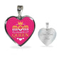 Mom You Are My Queen Heart Pendant Stainless Steel or 18k Gold Heart Pendant 18-22"-Express Your Love Gifts
