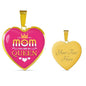 Mom You Are My Queen Heart Pendant Stainless Steel or 18k Gold Heart Pendant 18-22"-Express Your Love Gifts