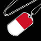 Monaco Flag Necklace Monaco Flag Stainless Steel or 18k Gold Dog Tag 24" - Express Your Love Gifts