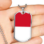 Monaco Flag Necklace Monaco Flag Stainless Steel or 18k Gold Dog Tag 24" - Express Your Love Gifts