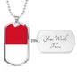 Monaco Flag Necklace Monaco Flag Stainless Steel or 18k Gold Dog Tag 24" - Express Your Love Gifts