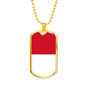 Monaco Flag Necklace Monaco Flag Stainless Steel or 18k Gold Dog Tag 24" - Express Your Love Gifts