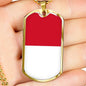 Monaco Flag Necklace Monaco Flag Stainless Steel or 18k Gold Dog Tag 24" - Express Your Love Gifts