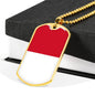 Monaco Flag Necklace Monaco Flag Stainless Steel or 18k Gold Dog Tag 24" - Express Your Love Gifts