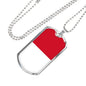 Monaco Flag Necklace Monaco Flag Stainless Steel or 18k Gold Dog Tag 24" - Express Your Love Gifts