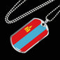 Mongolia Flag Necklace Mongolia Flag Stainless Steel or 18k Gold Dog Tag 24" - Express Your Love Gifts