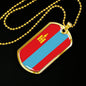 Mongolia Flag Necklace Mongolia Flag Stainless Steel or 18k Gold Dog Tag 24" - Express Your Love Gifts