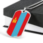 Mongolia Flag Necklace Mongolia Flag Stainless Steel or 18k Gold Dog Tag 24" - Express Your Love Gifts