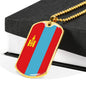 Mongolia Flag Necklace Mongolia Flag Stainless Steel or 18k Gold Dog Tag 24" - Express Your Love Gifts