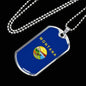 Montana State Flag Necklace Stainless Steel or 18k Gold Dog Tag 24" Chain - Express Your Love Gifts