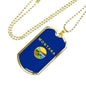 Montana State Flag Necklace Stainless Steel or 18k Gold Dog Tag 24" Chain - Express Your Love Gifts