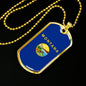 Montana State Flag Necklace Stainless Steel or 18k Gold Dog Tag 24" Chain - Express Your Love Gifts