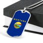 Montana State Flag Necklace Stainless Steel or 18k Gold Dog Tag 24" Chain - Express Your Love Gifts