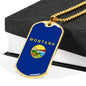 Montana State Flag Necklace Stainless Steel or 18k Gold Dog Tag 24" Chain - Express Your Love Gifts