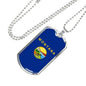 Montana State Flag Necklace Stainless Steel or 18k Gold Dog Tag 24" Chain - Express Your Love Gifts