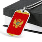 Montenegro Flag Necklace Montenegro Flag Stainless Steel or 18k Gold Dog Tag 24" - Express Your Love Gifts