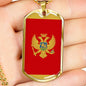 Montenegro Flag Necklace Montenegro Flag Stainless Steel or 18k Gold Dog Tag 24" - Express Your Love Gifts