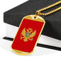 Montenegro Flag Necklace Montenegro Flag Stainless Steel or 18k Gold Dog Tag 24" - Express Your Love Gifts